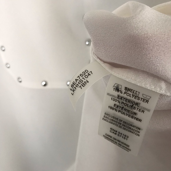 NWT Karl Lagerfield stud blouse white bell sleeve - Picture 5 of 7